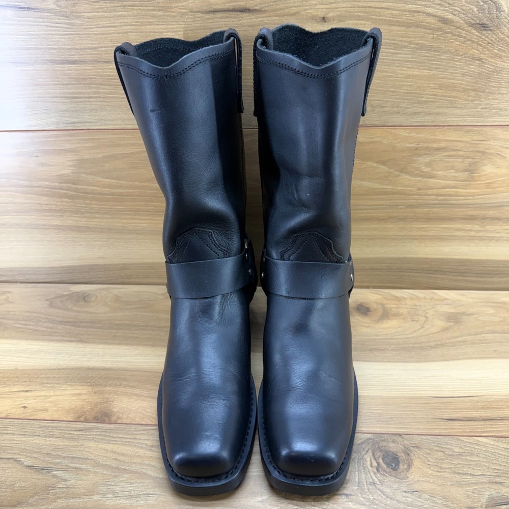 Durango Harness Biker boots Womens 8.5 M Black Leather Moto Riding Square Toe - Picture 5 of 11